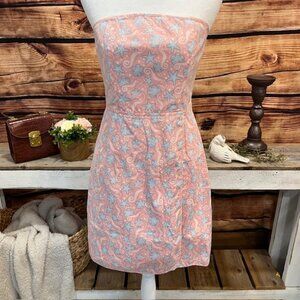 Vineyard‎ Vines Womens Pink Sea/Beach Themed Strapless Halter Style Dress Size 6